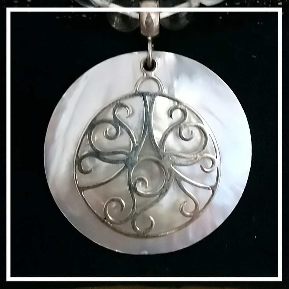 Vintage Silver Glass Bead Necklace 🅾️🅱️🅾️